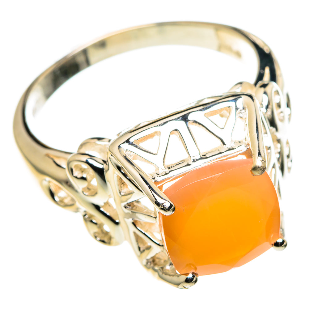 Peach Moonstone Rings handcrafted by Anasilvercos - RING86492