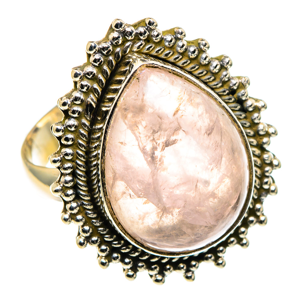 Rose Quartz Rings handcrafted by Anasilvercos - RING86534