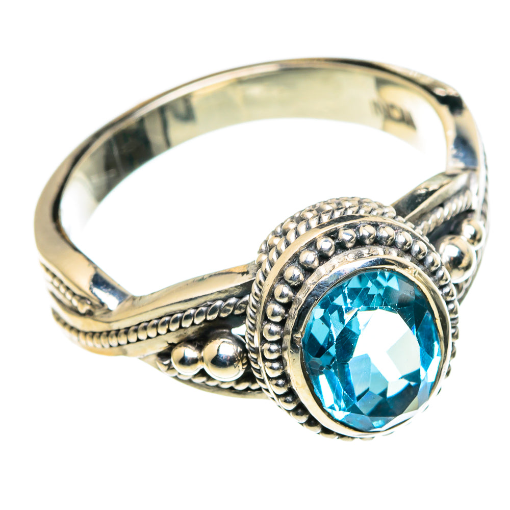 Blue Topaz Rings handcrafted by Anasilvercos - RING86548