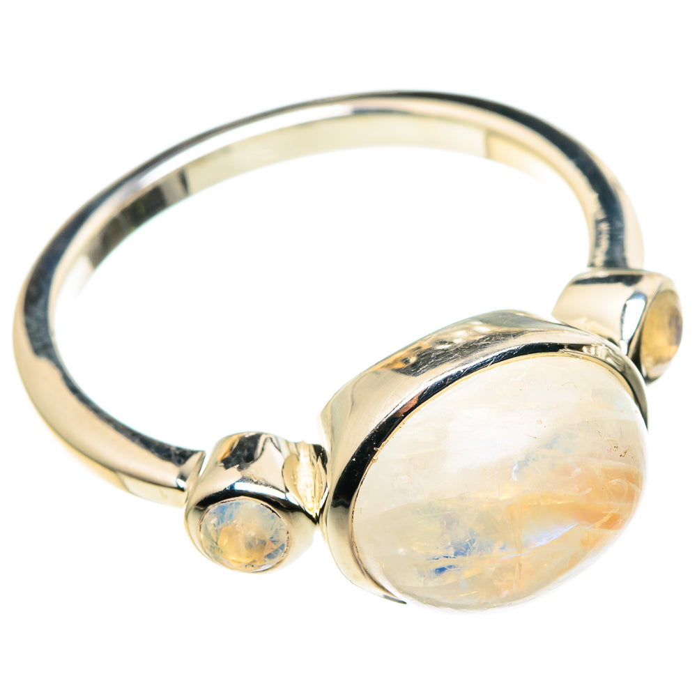 Rainbow Moonstone Rings handcrafted by Anasilvercos - RING86571