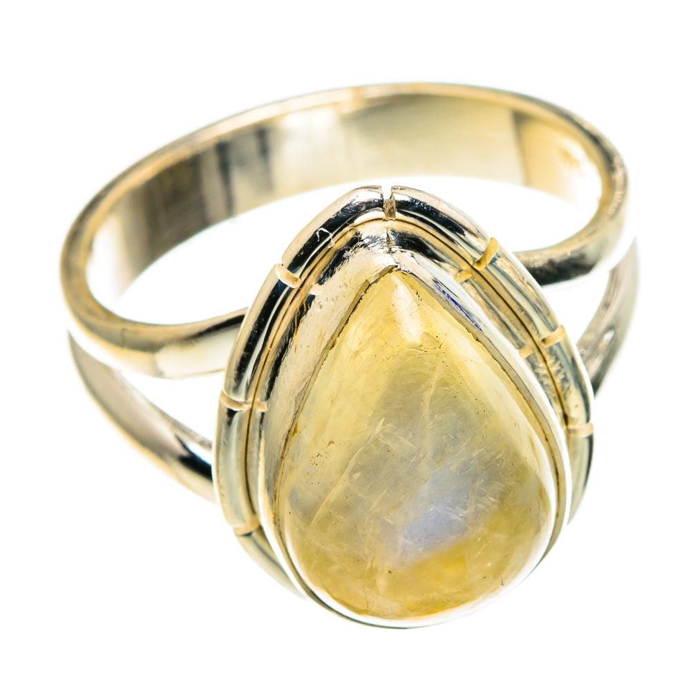 Yellow Moonstone Rings handcrafted by Anasilvercos - RING86576