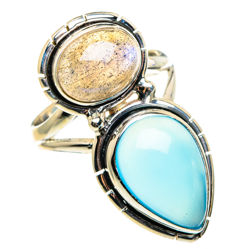 Aqua Chalcedony Rings handcrafted by Anasilvercos - RING86628