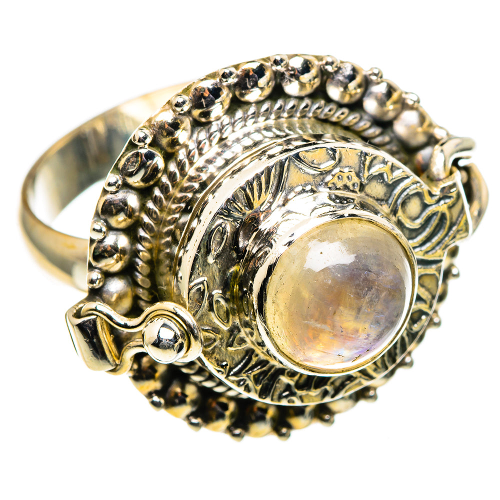 Rainbow Moonstone Rings handcrafted by Anasilvercos - RING86642