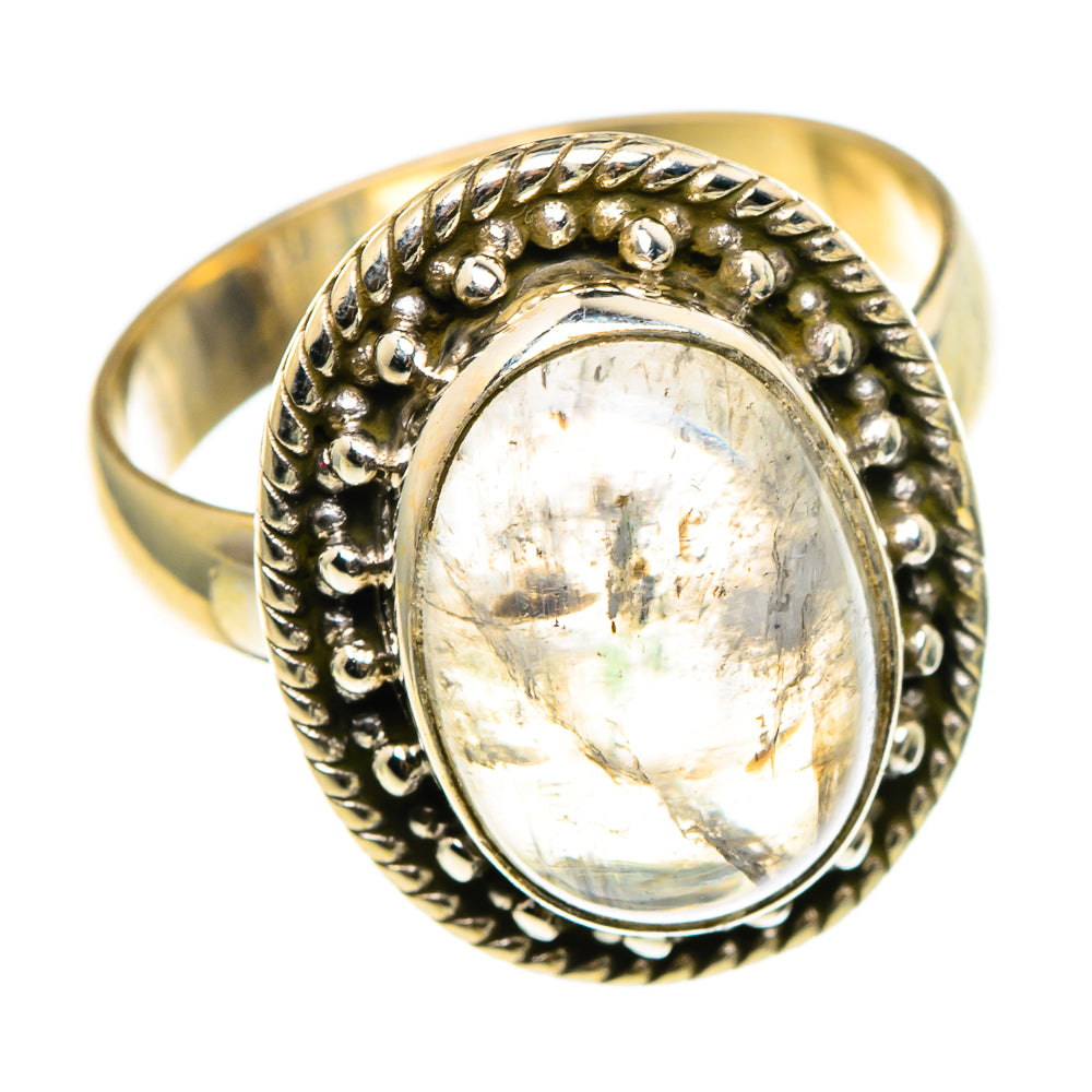 Rainbow Moonstone Rings handcrafted by Anasilvercos - RING86726
