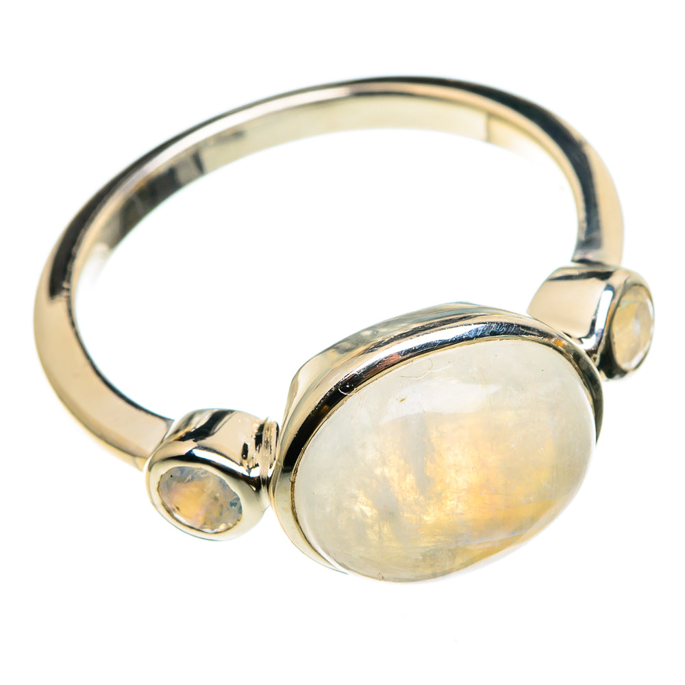 Rainbow Moonstone Rings handcrafted by Anasilvercos - RING86757