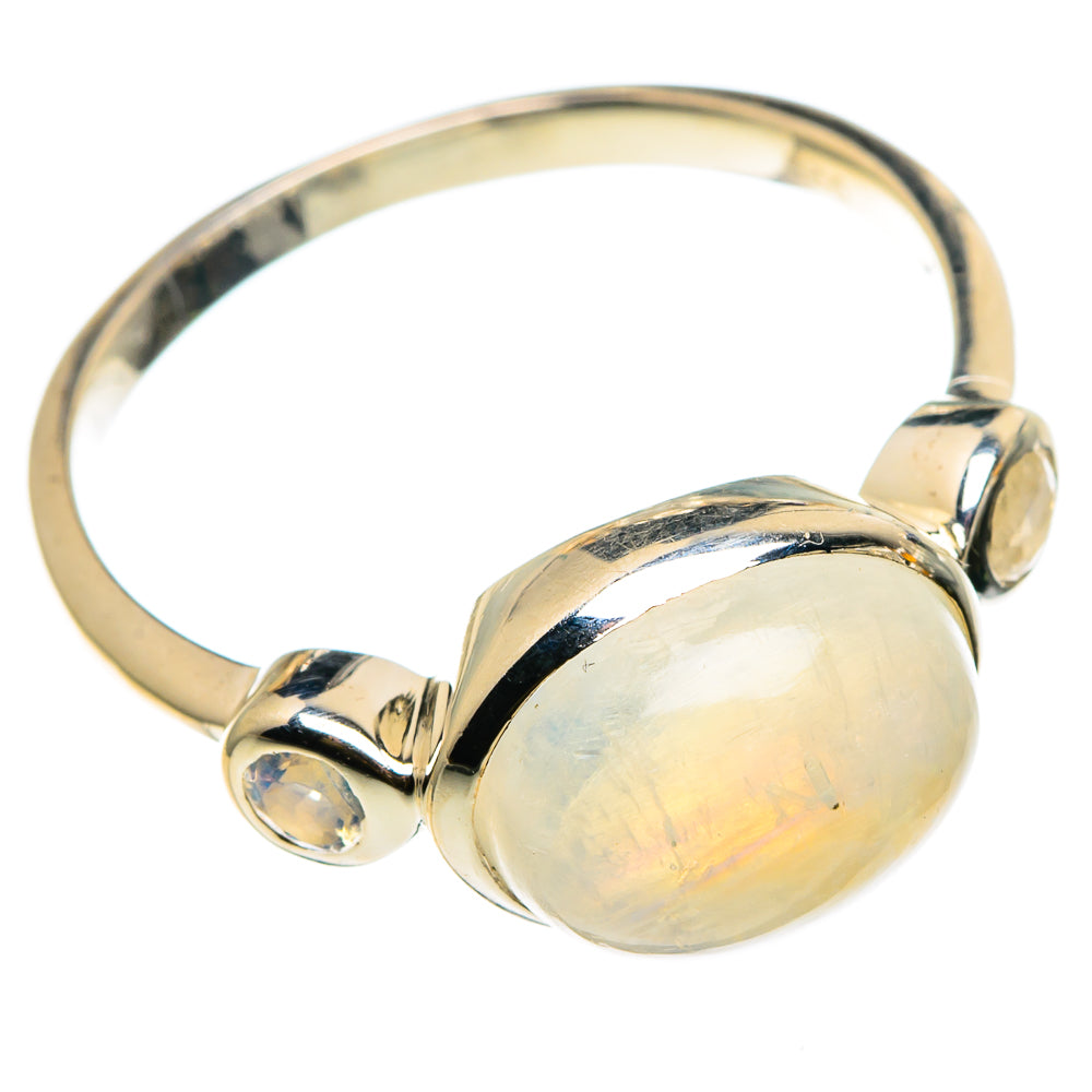Rainbow Moonstone Rings handcrafted by Anasilvercos - RING86818