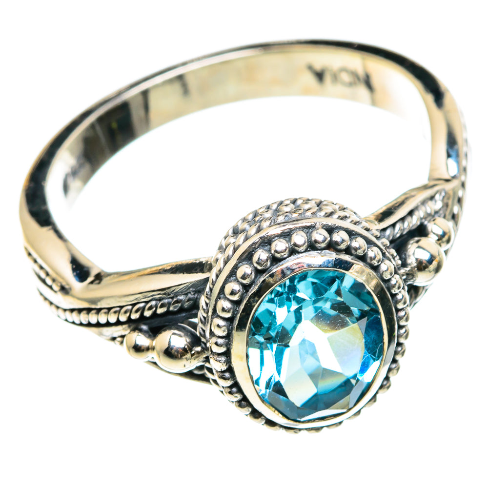 Blue Topaz Rings handcrafted by Anasilvercos - RING86826