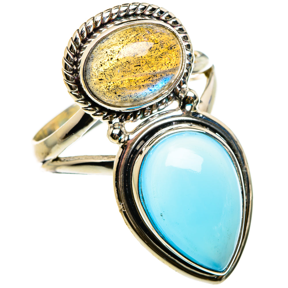 Aqua Chalcedony Rings handcrafted by Anasilvercos - RING86972