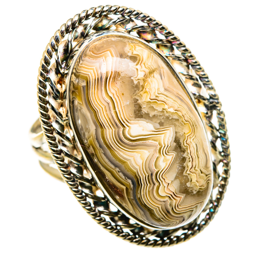 Laguna Lace Agate Rings handcrafted by Anasilvercos - RING87011