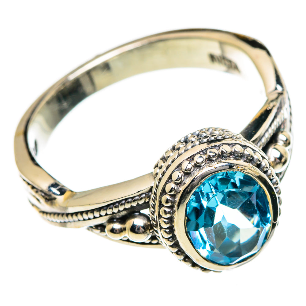 Blue Topaz Rings handcrafted by Anasilvercos - RING87123