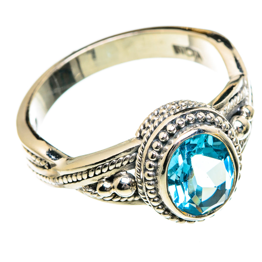 Blue Topaz Rings handcrafted by Anasilvercos - RING87214