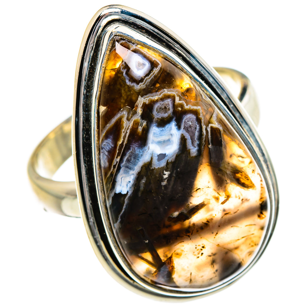 Turkish Tube Agate Rings handcrafted by Anasilvercos - RING87236