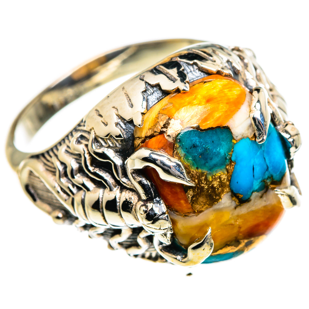 Spiny Oyster Turquoise Rings handcrafted by Anasilvercos - RING87301
