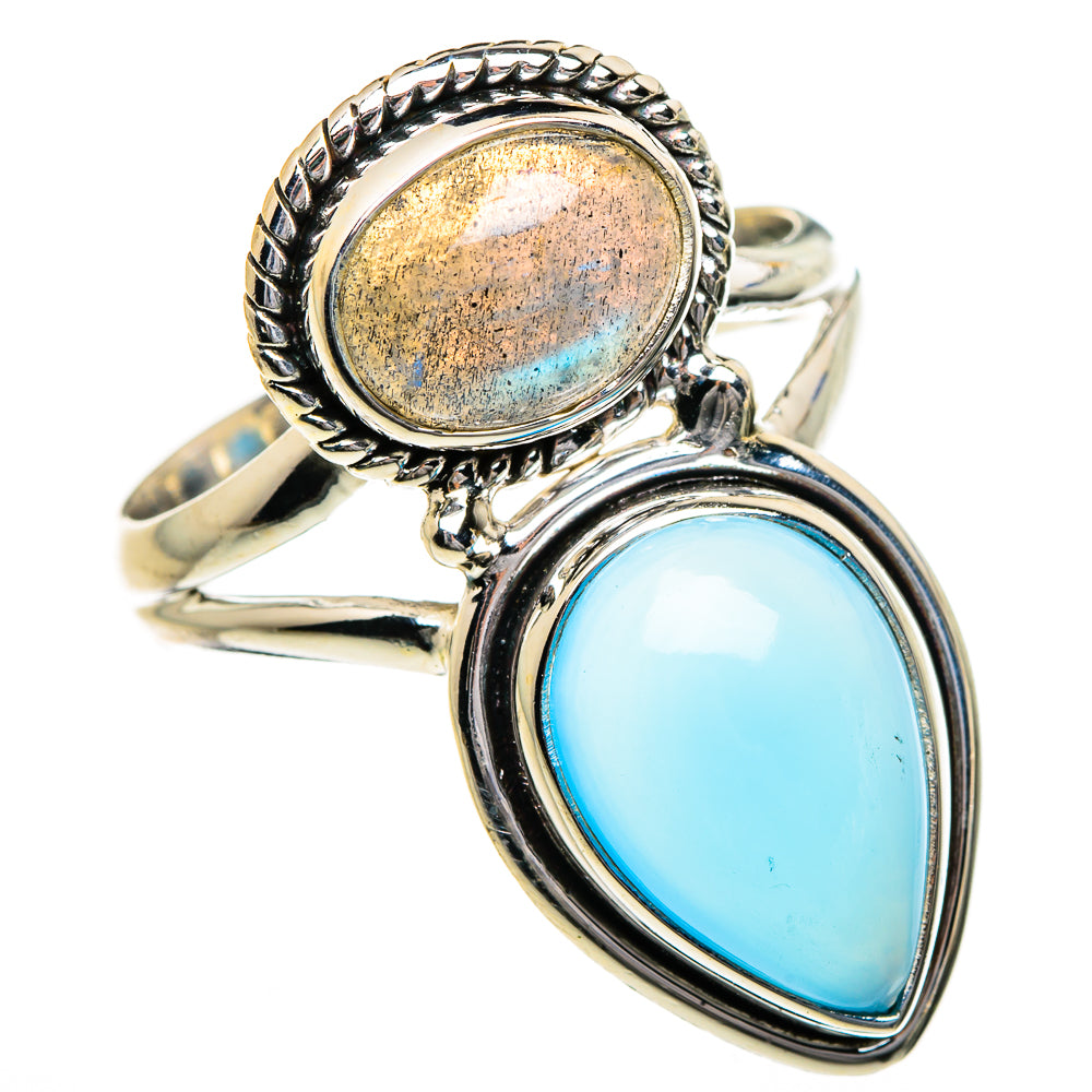 Aqua Chalcedony Rings handcrafted by Anasilvercos - RING87308