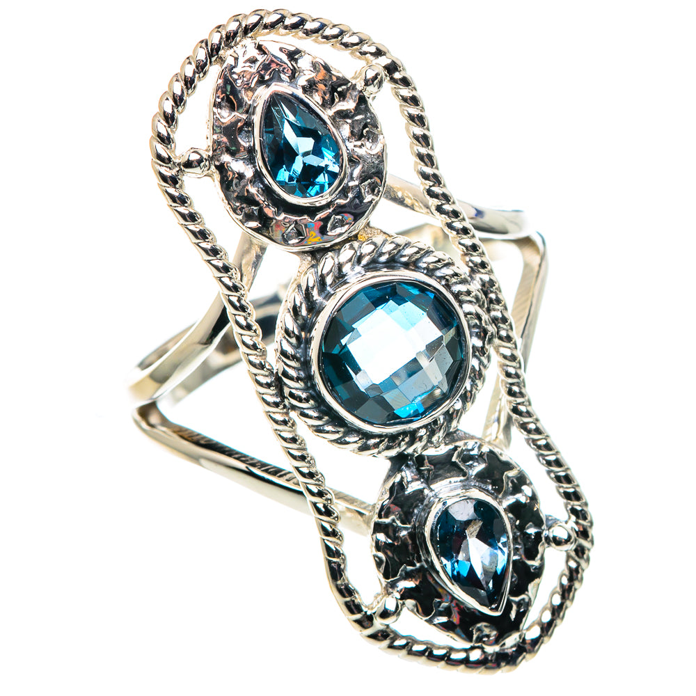 Blue Quartz Rings handcrafted by Anasilvercos - RING87351