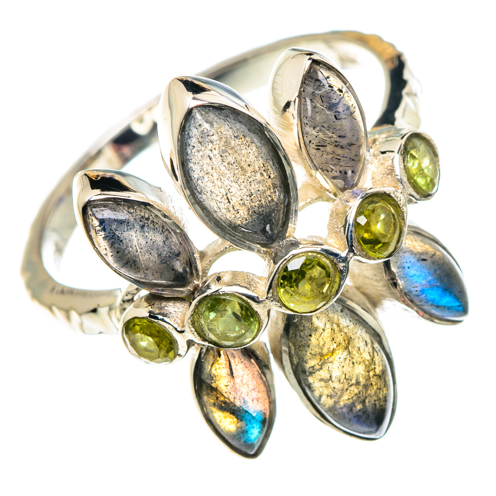 Labradorite, Blue Topaz Rings handcrafted by Anasilvercos - RING87388