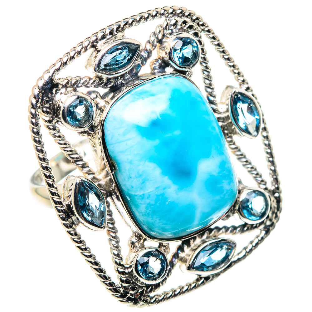 Larimar, Blue Quartz Rings handcrafted by Anasilvercos - RING87443