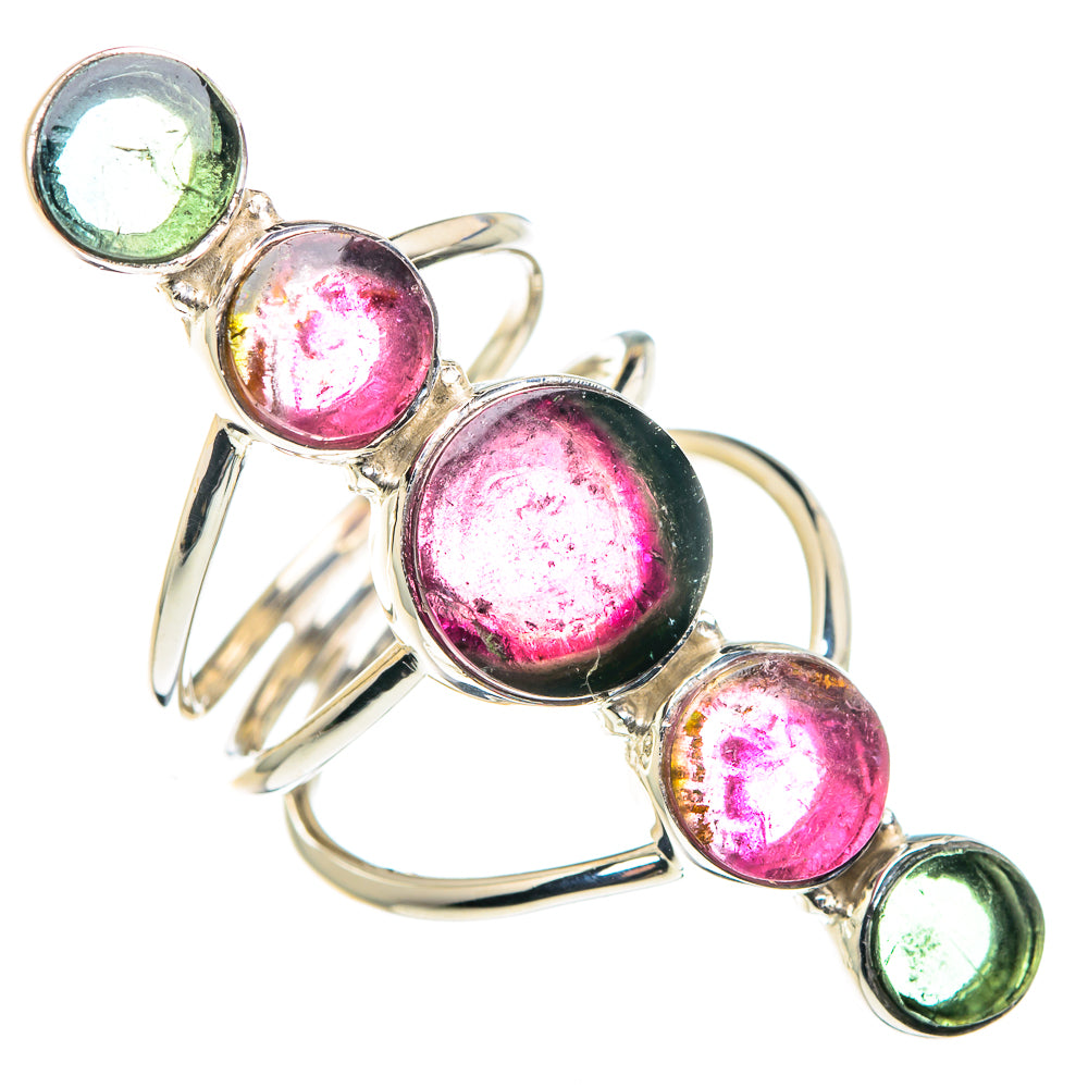 Pink Tourmaline, Green Tourmaline Rings handcrafted by Anasilvercos - RING87460