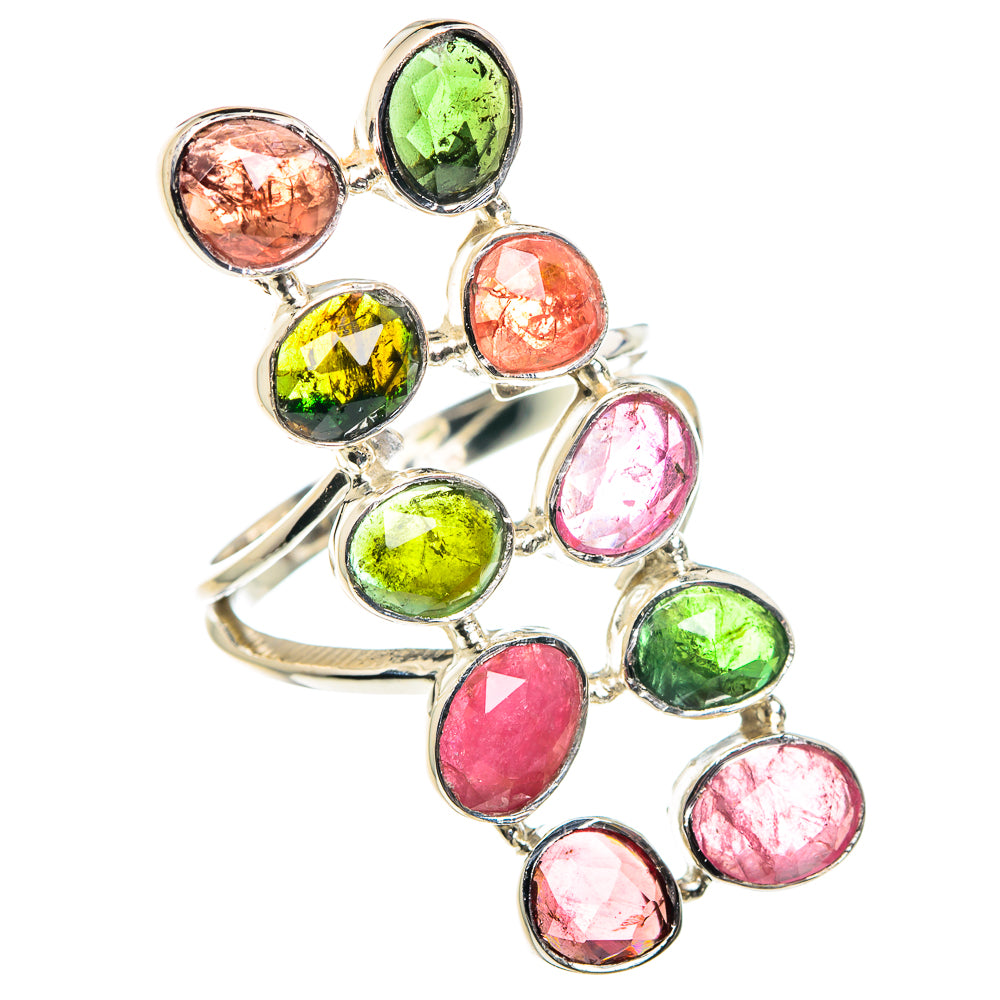 Pink Tourmaline, Green Tourmaline Rings handcrafted by Anasilvercos - RING87461