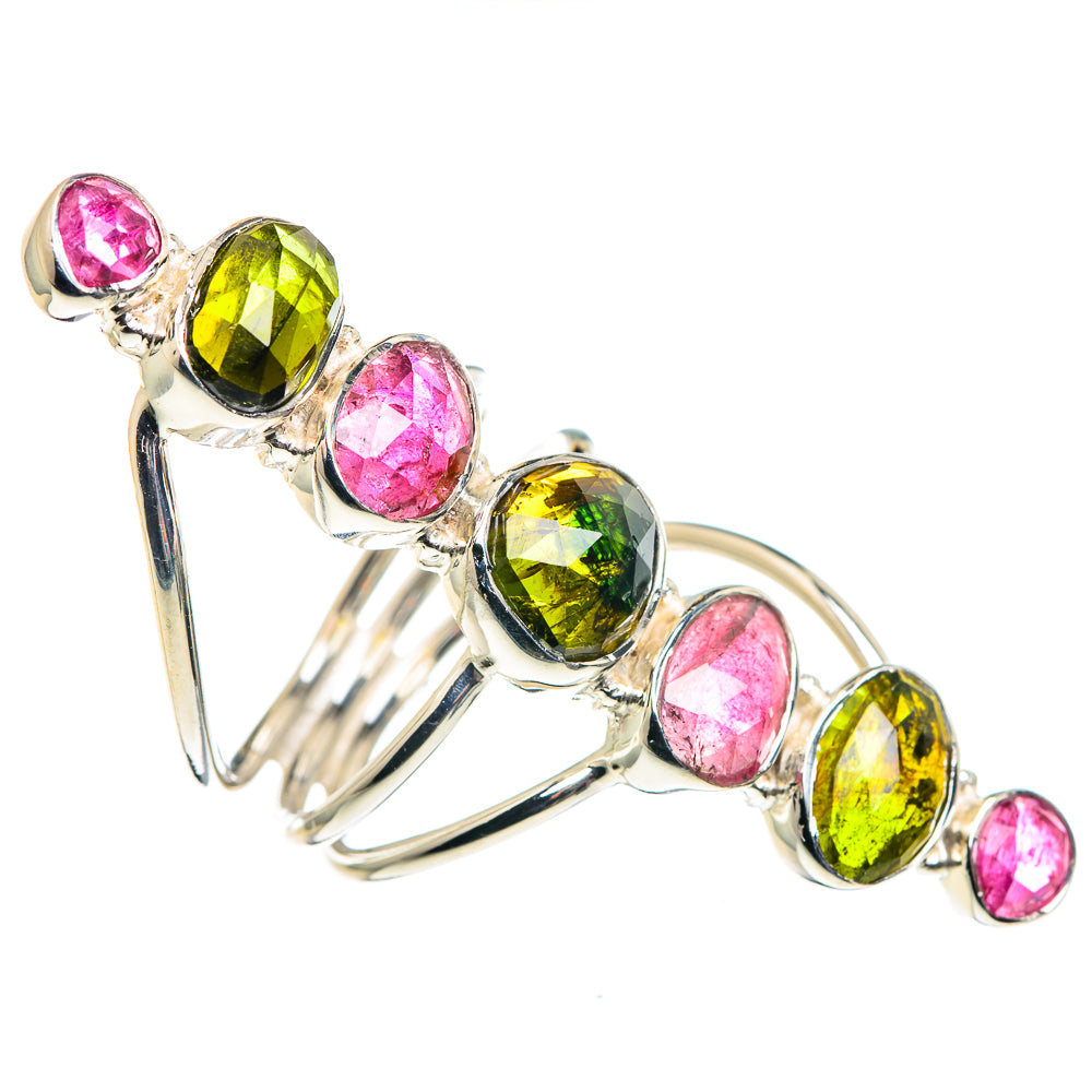 Pink Tourmaline, Green Tourmaline Rings handcrafted by Anasilvercos - RING87480