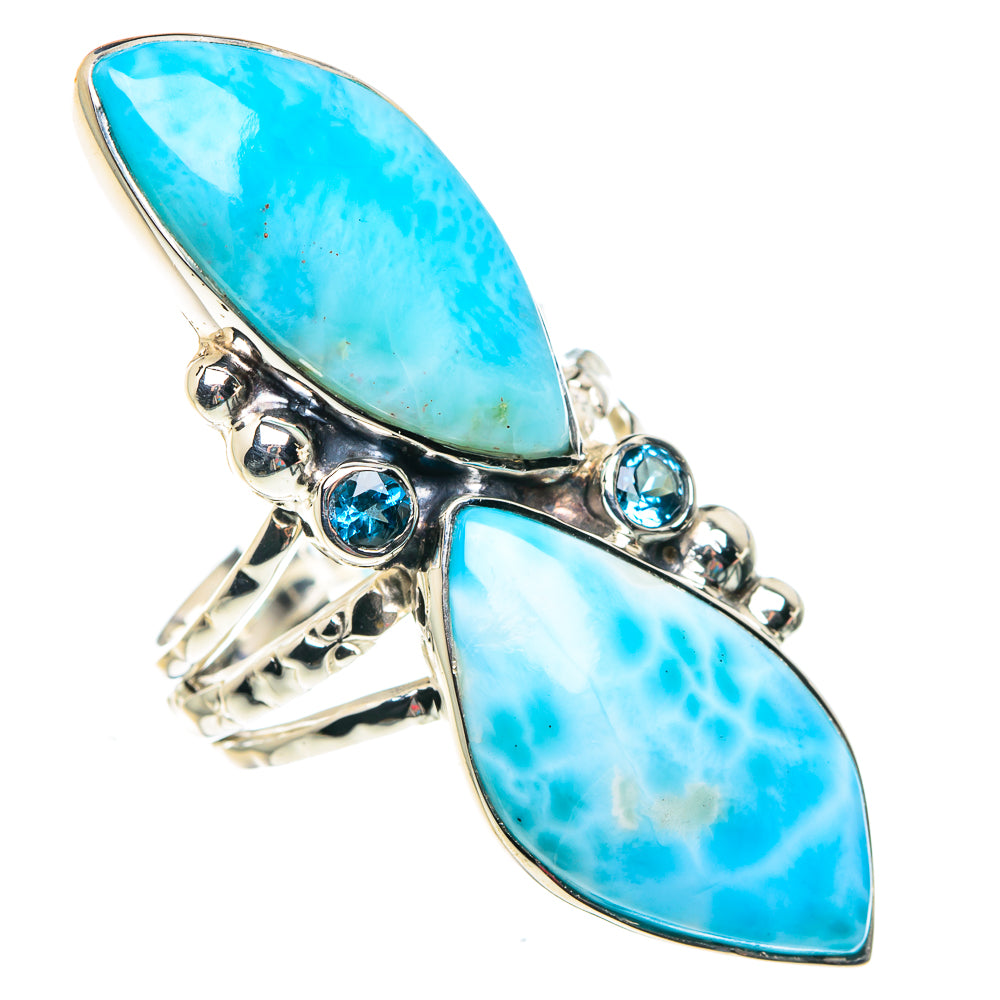 Larimar, Blue Quartz Rings handcrafted by Anasilvercos - RING87483