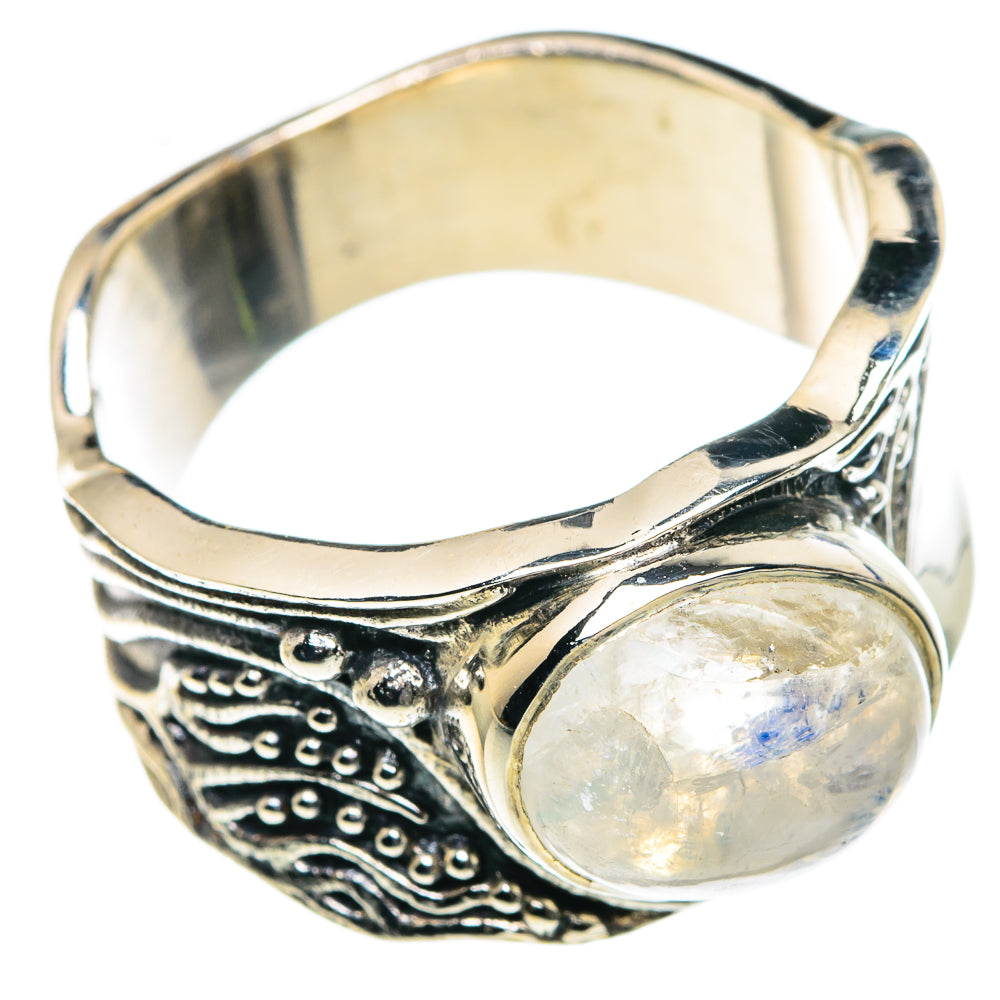 Rainbow Moonstone Rings handcrafted by Anasilvercos - RING87541