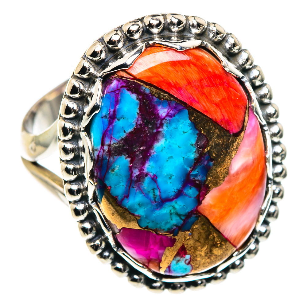 Spiny Oyster Turquoise Rings handcrafted by Anasilvercos - RING87543