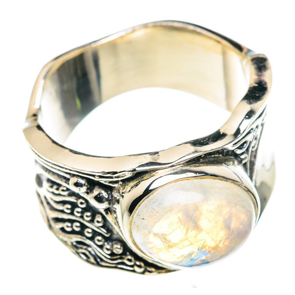 Rainbow Moonstone Rings handcrafted by Anasilvercos - RING87558