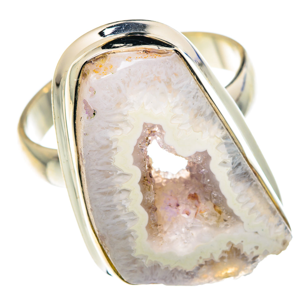 White Geode Slice Rings handcrafted by Anasilvercos - RING87559