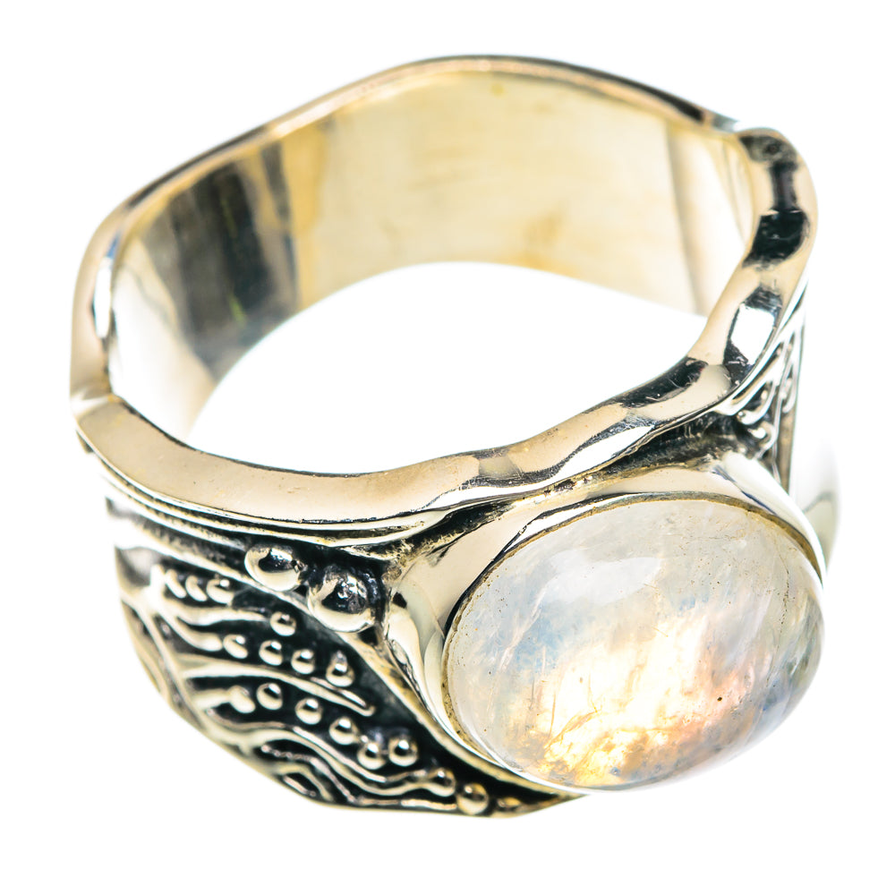 Rainbow Moonstone Rings handcrafted by Anasilvercos - RING87573
