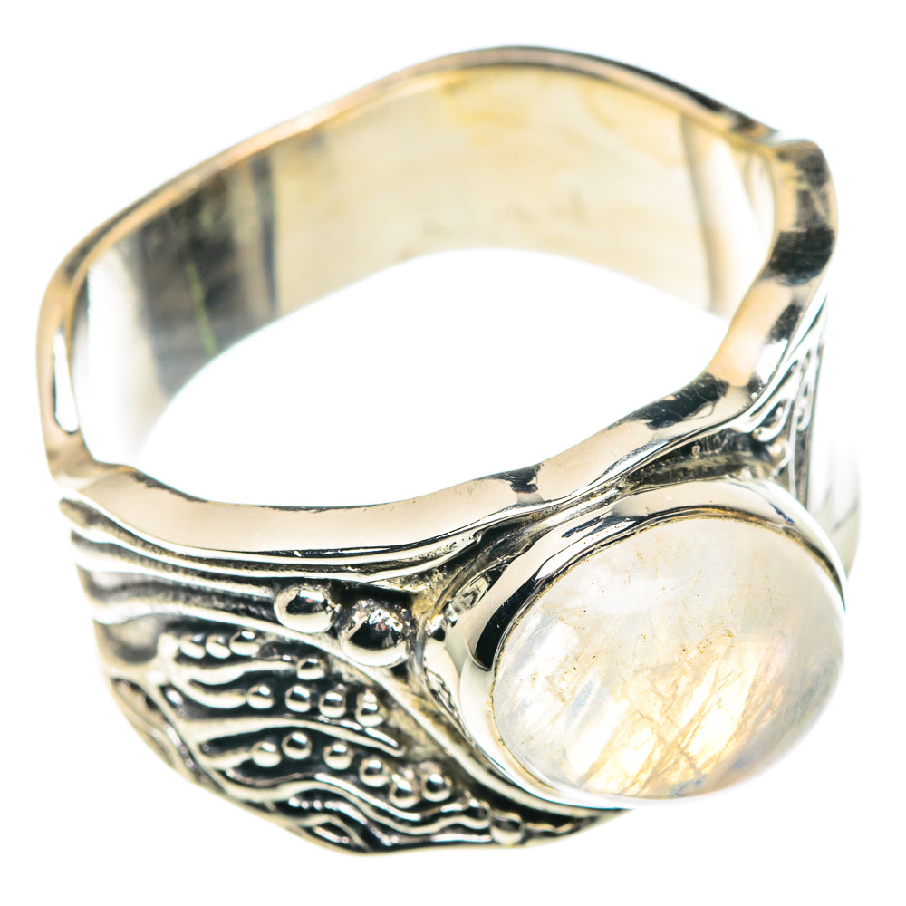 Rainbow Moonstone Rings handcrafted by Anasilvercos - RING87584