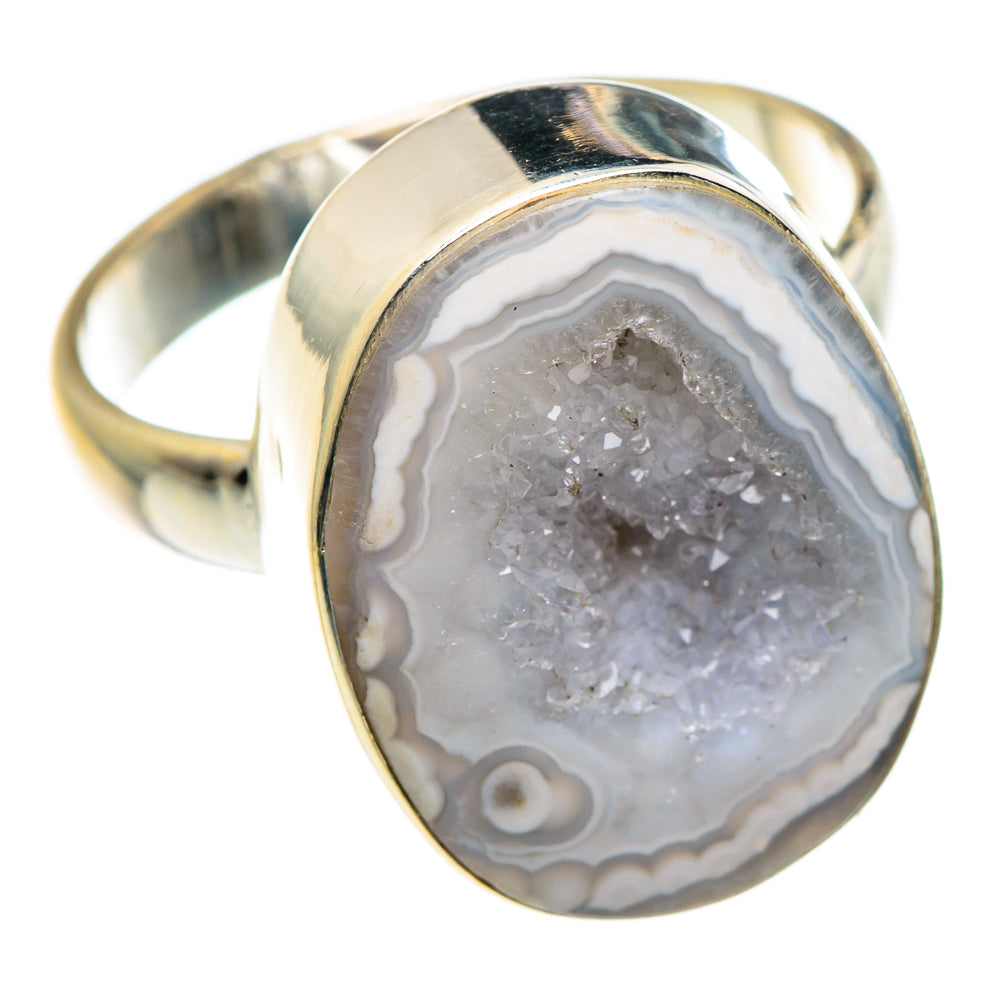 White Geode Slice Rings handcrafted by Anasilvercos - RING87585
