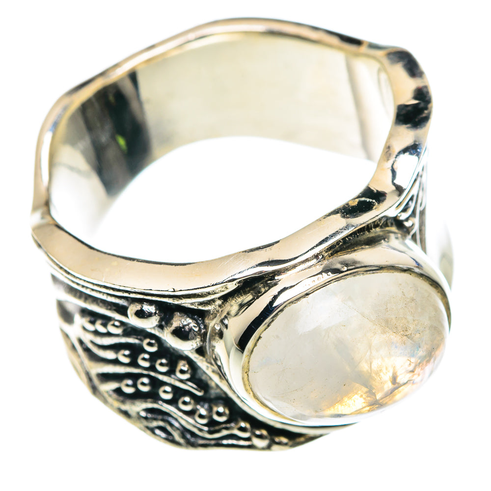 Rainbow Moonstone Rings handcrafted by Anasilvercos - RING87595