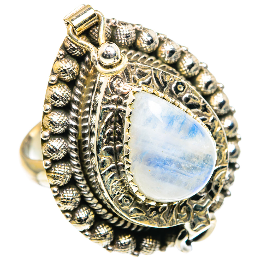 Rainbow Moonstone Rings handcrafted by Anasilvercos - RING87610