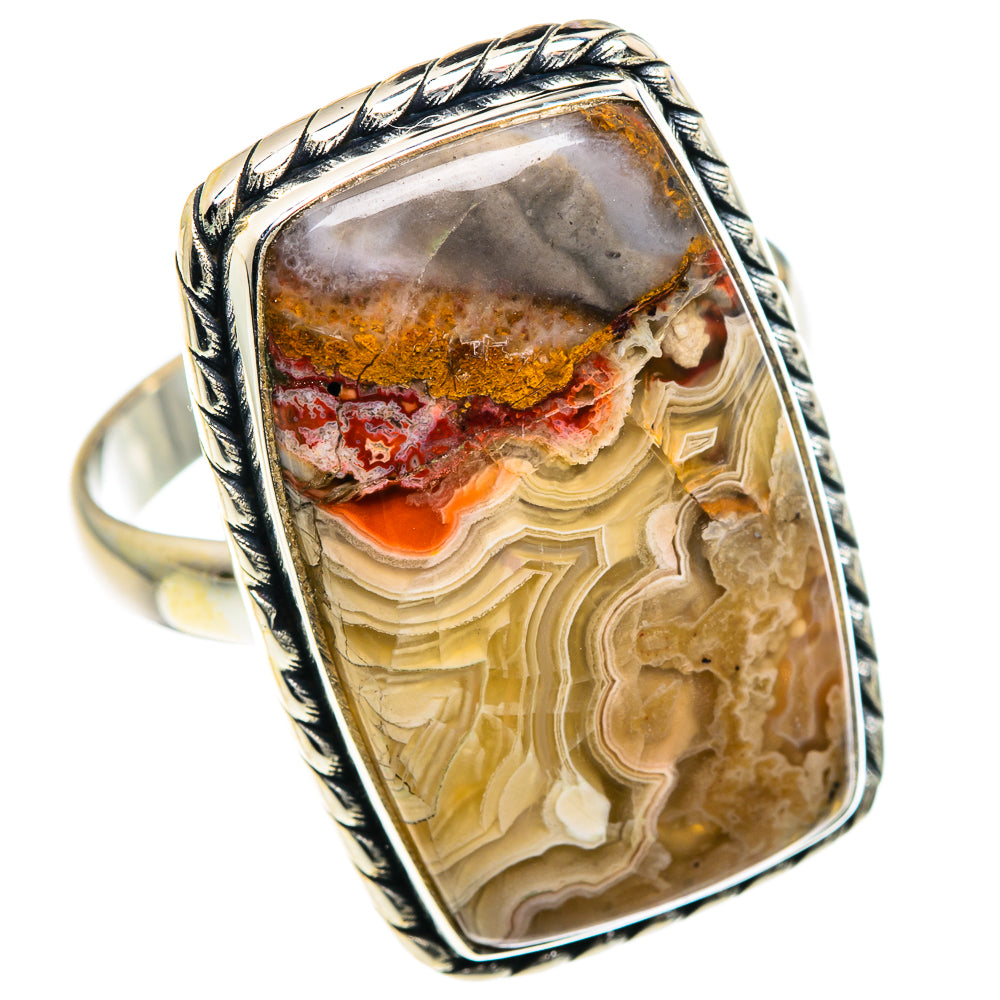 Crazy Lace Agate Rings handcrafted by Anasilvercos - RING87628