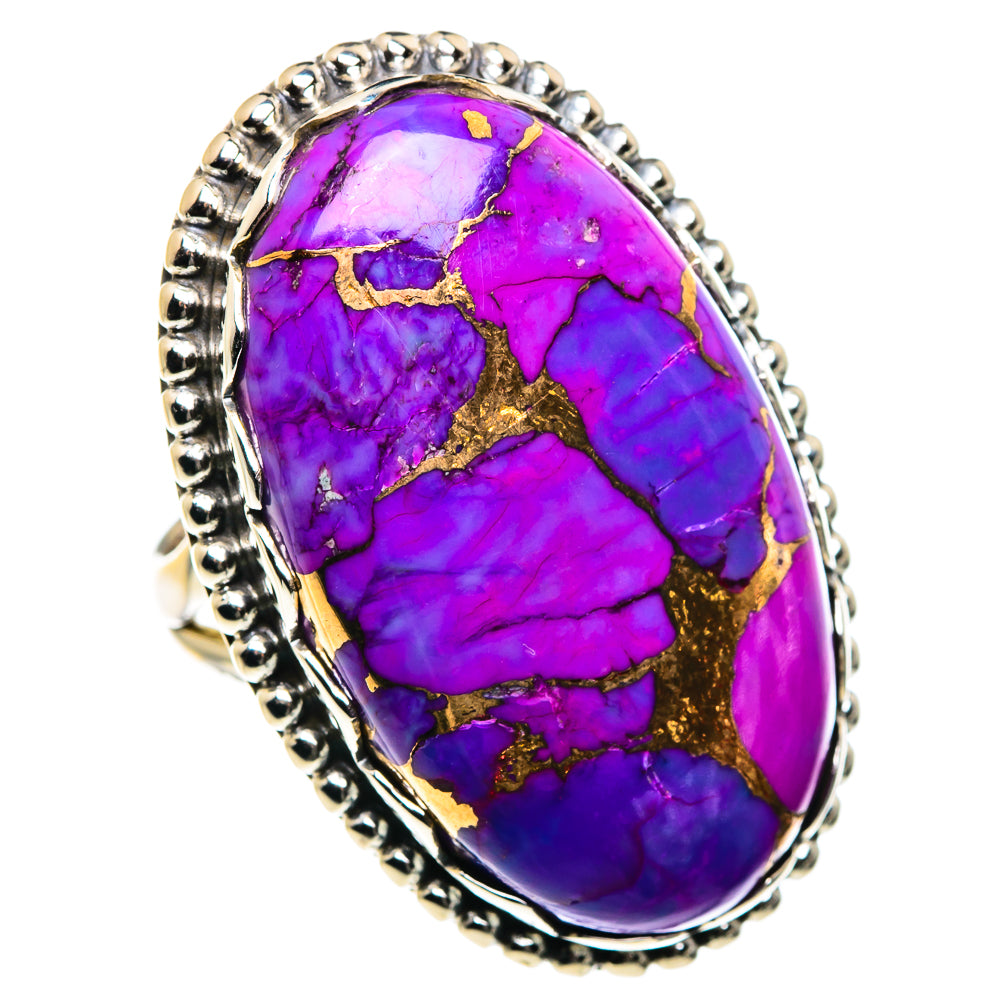 Purple Copper Composite Turquoise Rings handcrafted by Anasilvercos - RING87637