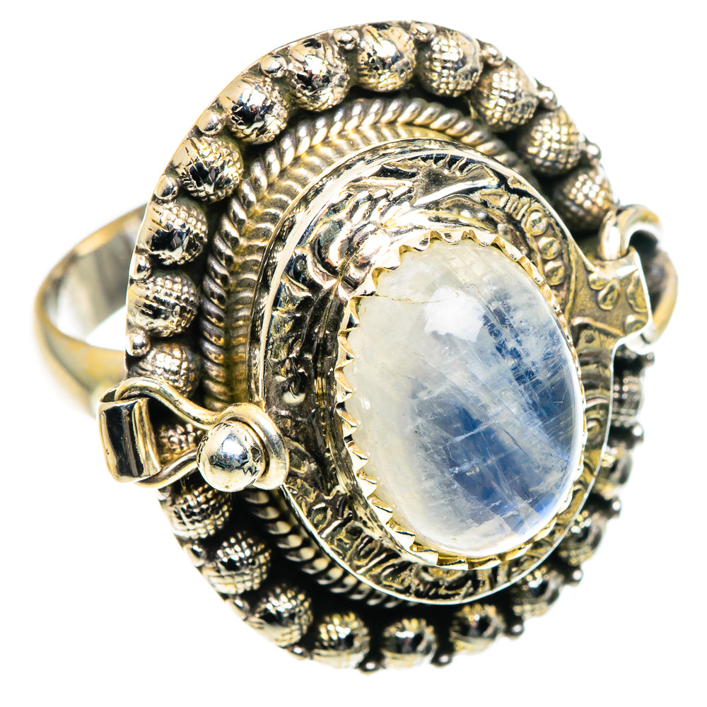 Rainbow Moonstone Rings handcrafted by Anasilvercos - RING87642