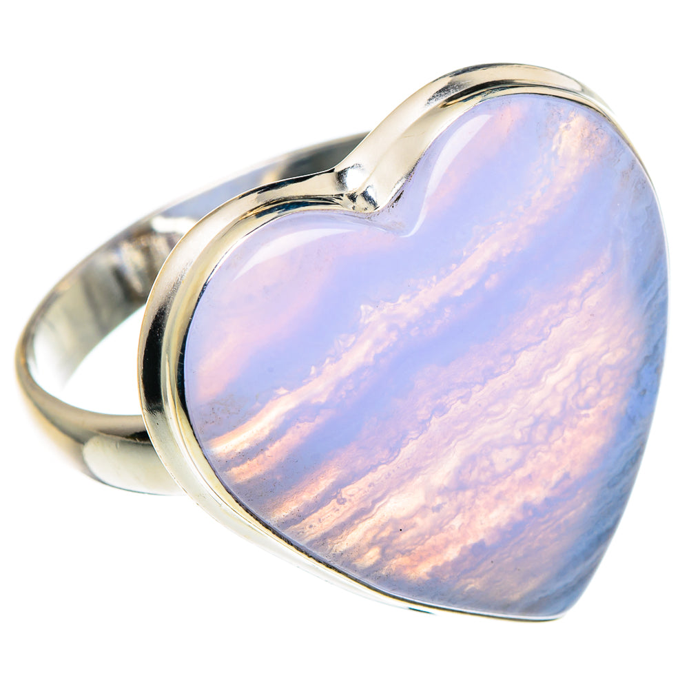 Blue Lace Agate Rings handcrafted by Anasilvercos - RING87643