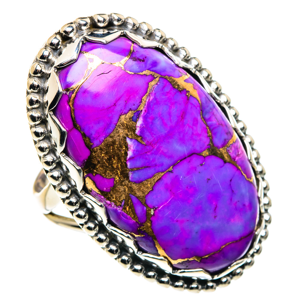 Purple Copper Composite Turquoise Rings handcrafted by Anasilvercos - RING87667