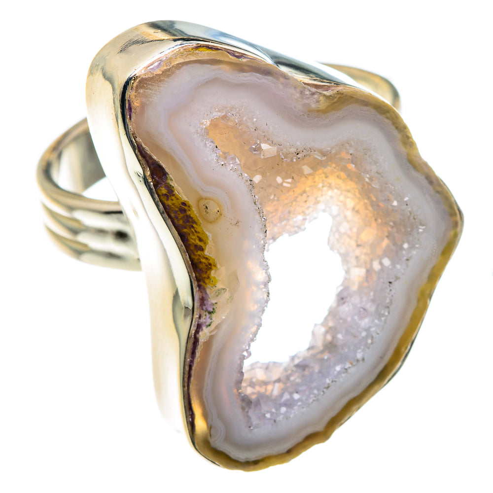 White Geode Slice Rings handcrafted by Anasilvercos - RING87671
