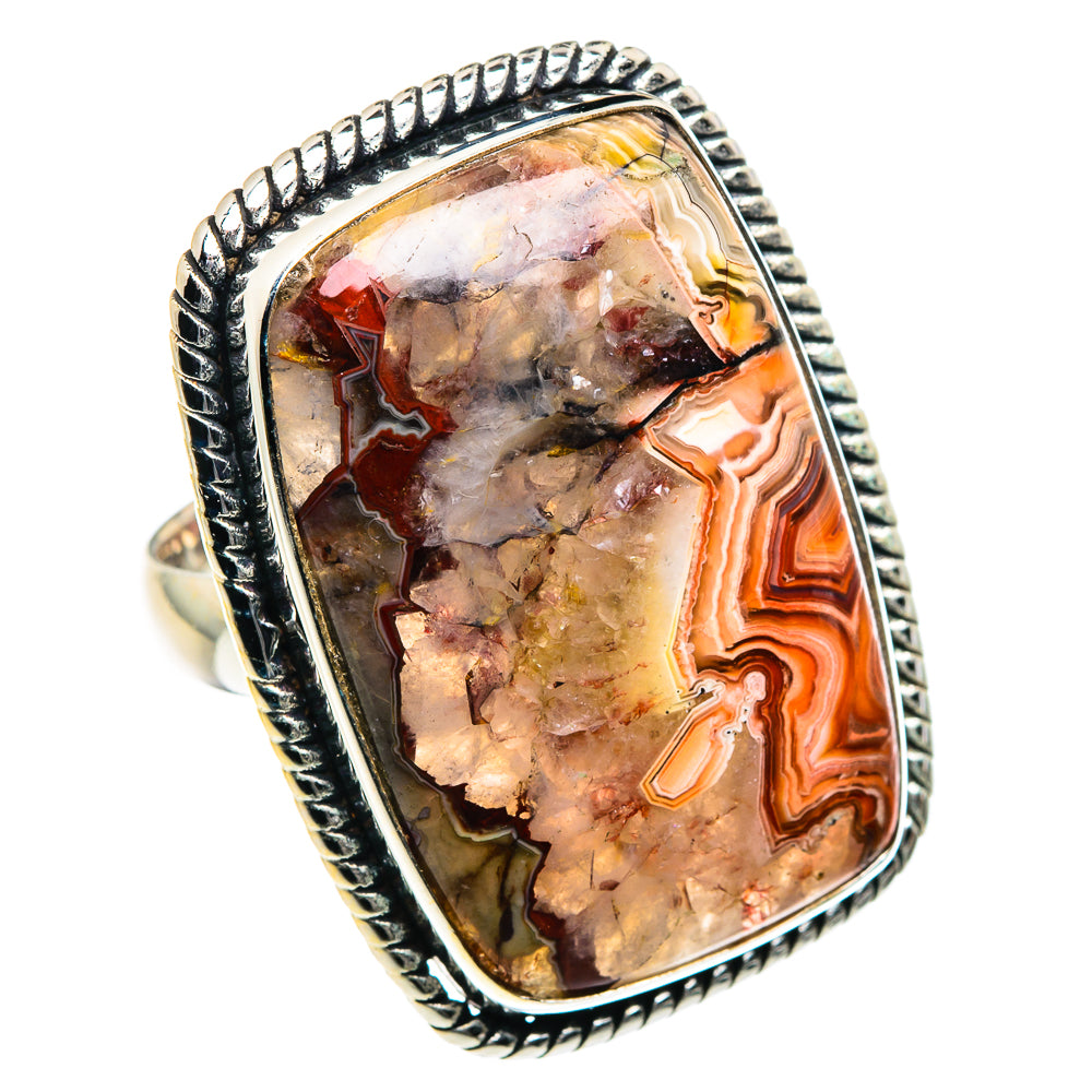 Crazy Lace Agate Rings handcrafted by Anasilvercos - RING87679