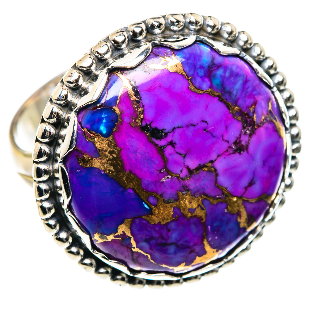 Purple Copper Composite Turquoise Rings handcrafted by Anasilvercos - RING87683