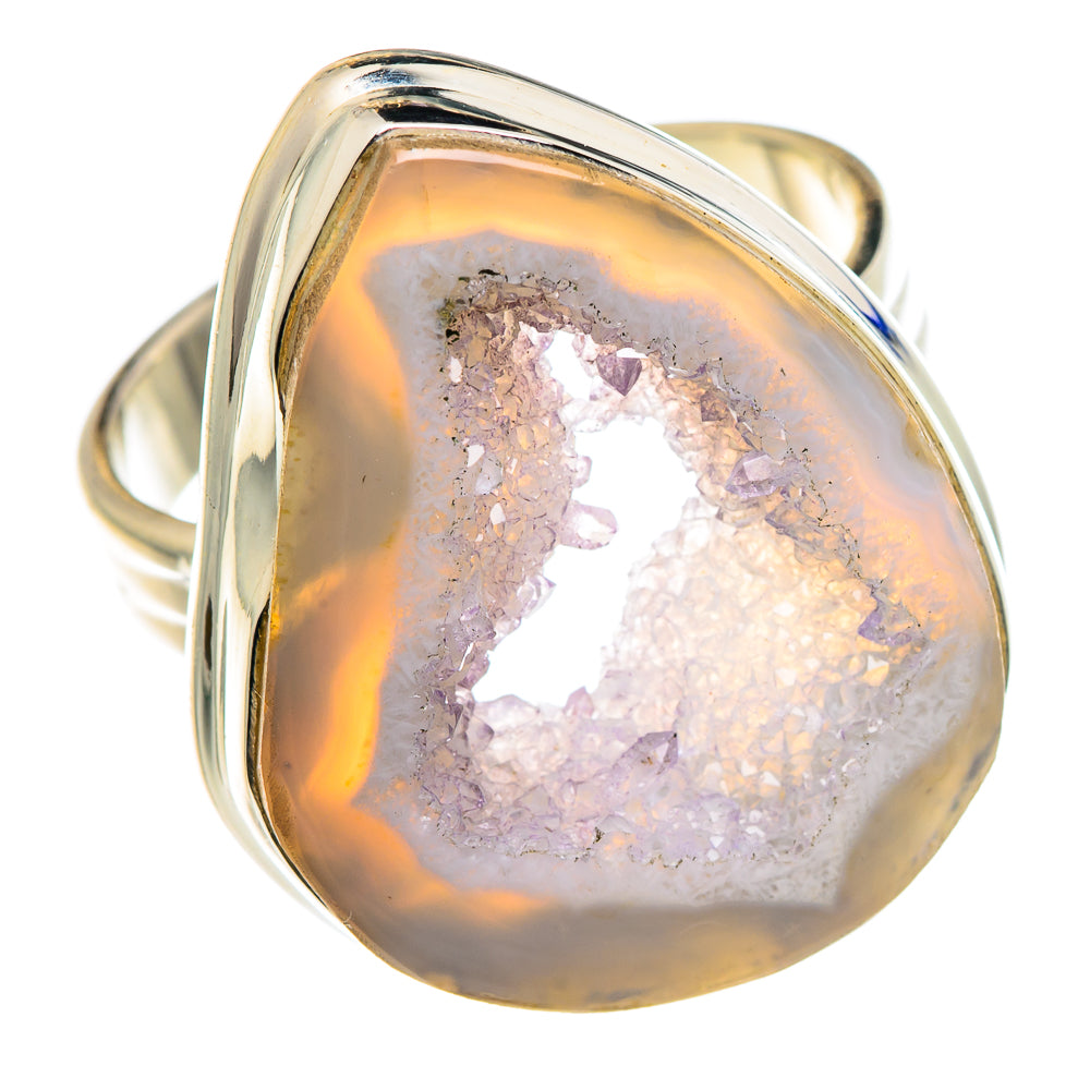 White Geode Slice Rings handcrafted by Anasilvercos - RING87687