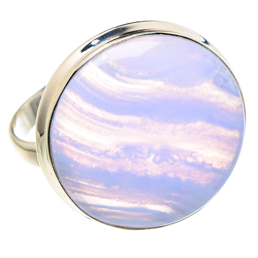 Blue Lace Agate Rings handcrafted by Anasilvercos - RING87705