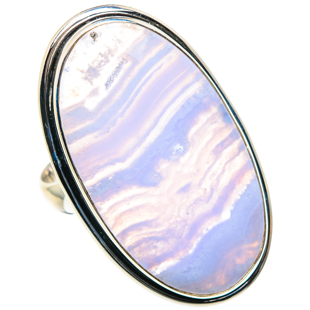 Blue Lace Agate Rings handcrafted by Anasilvercos - RING87706
