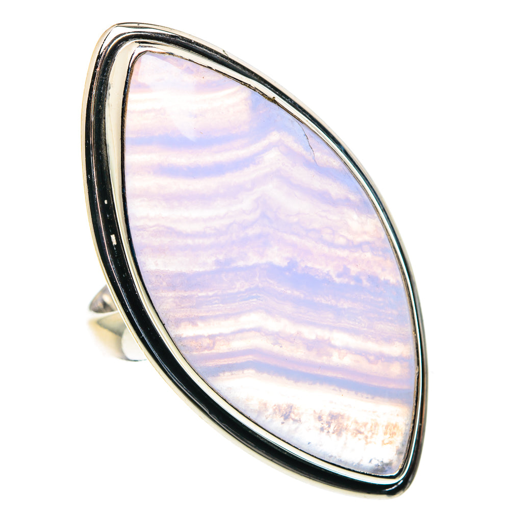 Blue Lace Agate Rings handcrafted by Anasilvercos - RING87709