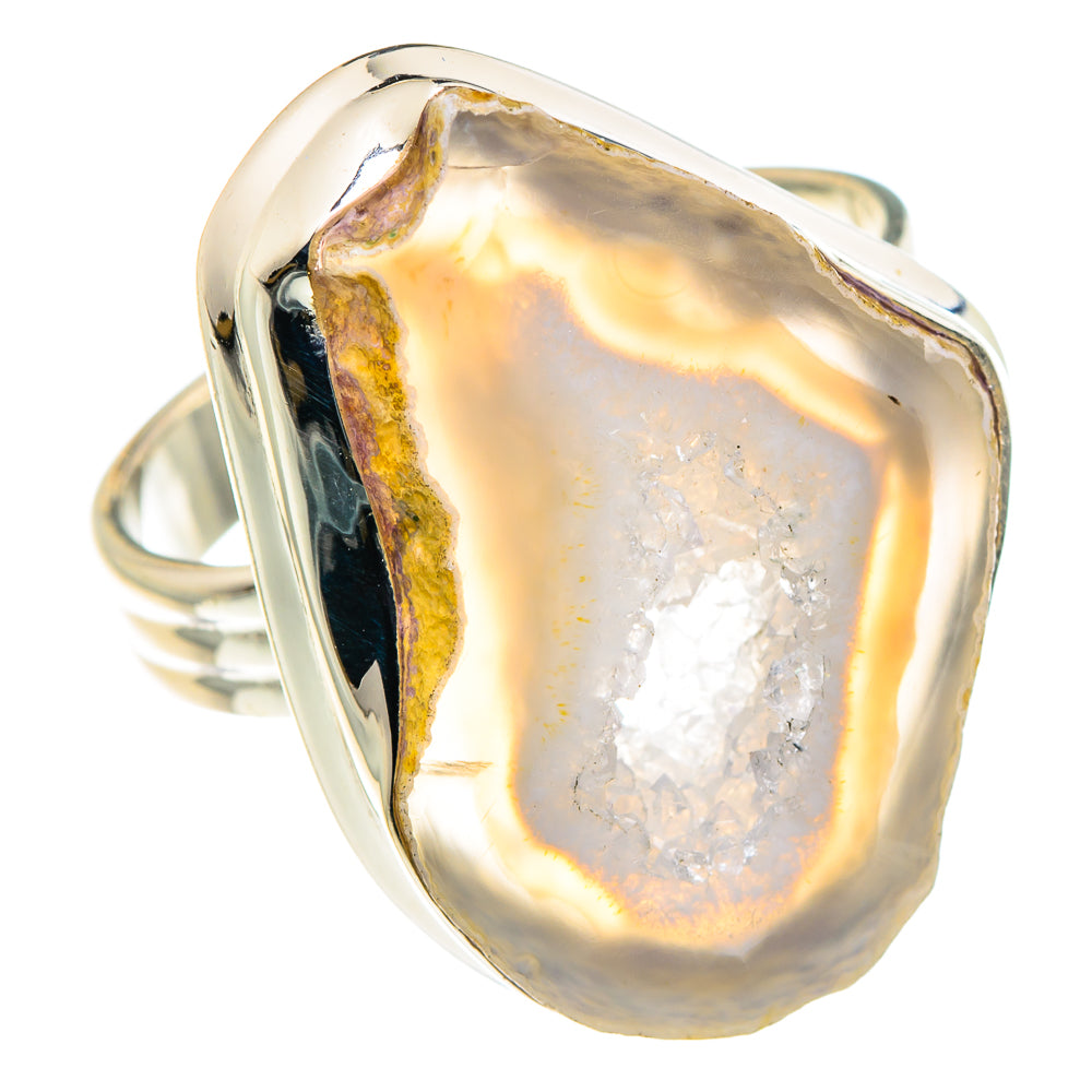 White Geode Slice Rings handcrafted by Anasilvercos - RING87710
