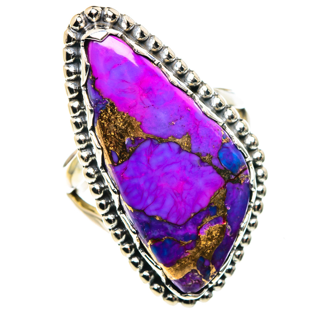 Purple Copper Composite Turquoise Rings handcrafted by Anasilvercos - RING87736