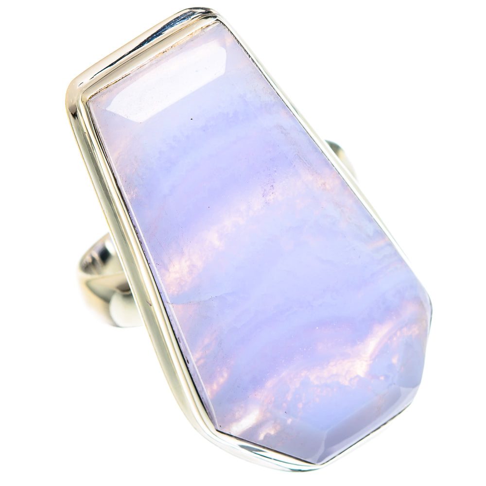Blue Lace Agate Rings handcrafted by Anasilvercos - RING87743
