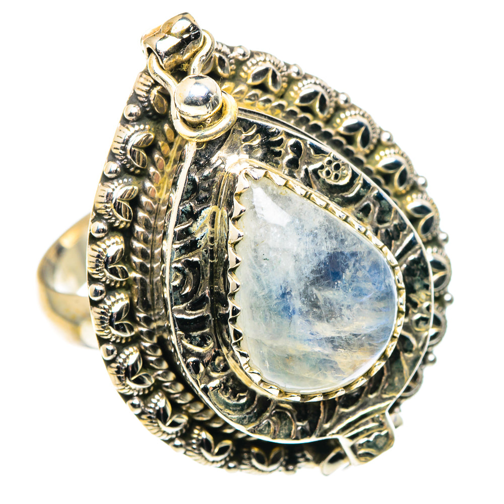 Rainbow Moonstone Rings handcrafted by Anasilvercos - RING87774